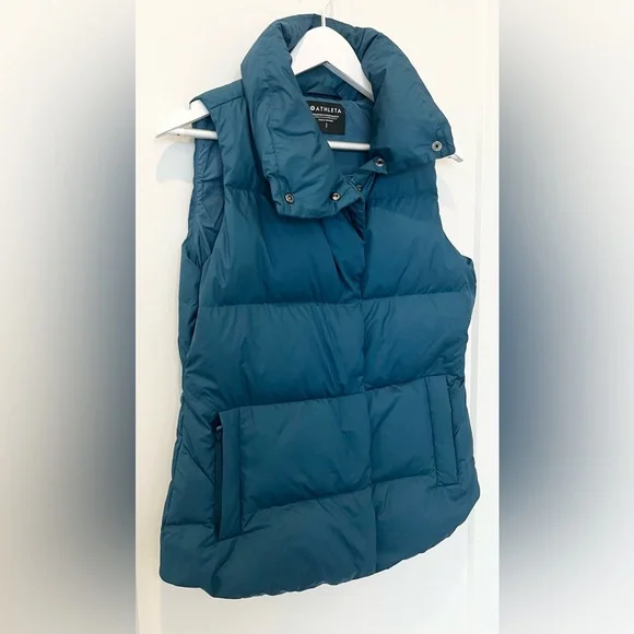 Athleta Downtown Puffer Vest Sardinia Blue Women's Size Small - Picture 2 of 10